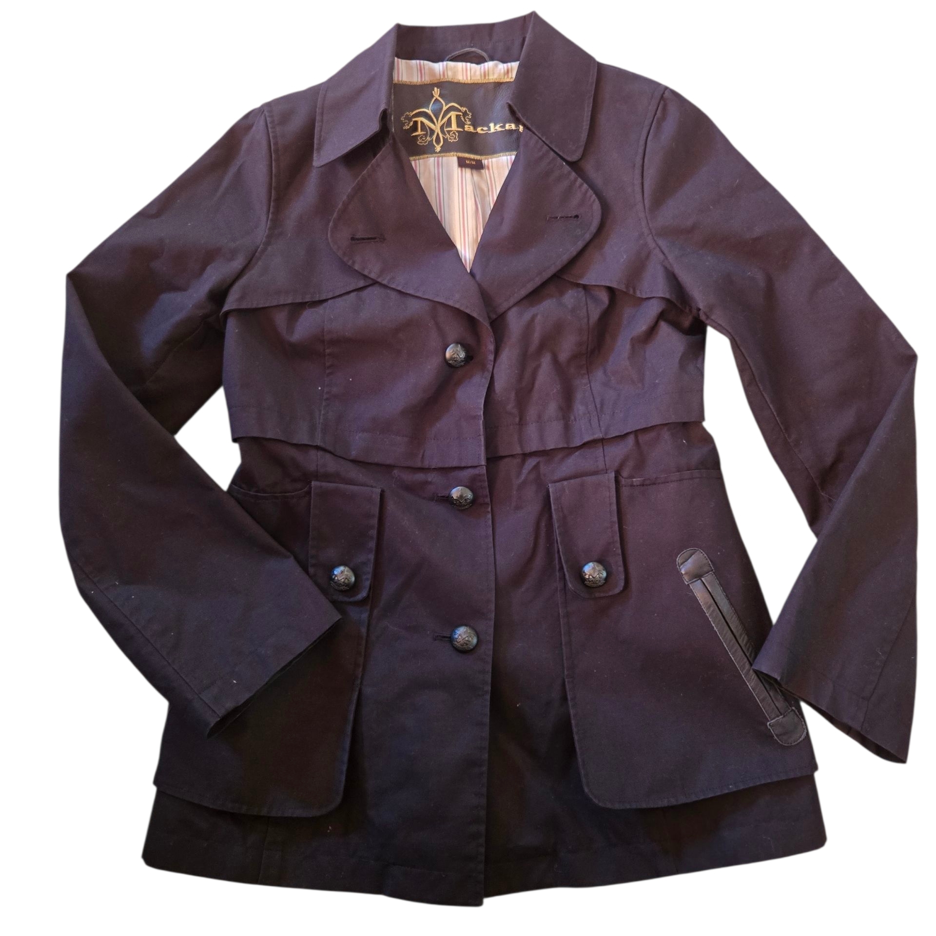 Mackage Black Trench Coat Size Medium Womens